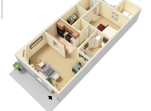 The Alder: Beds - 1: Baths - 1: SqFt Range - 930 to 930