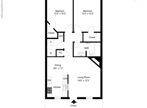 The Bonelli: Beds - 2: Baths - 1: SqFt Range - 932 to 932