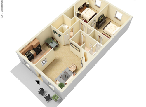 The Bonelli: Beds - 2: Baths - 1: SqFt Range - 932 to 932