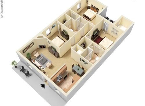 The Camilla: Beds - 3: Baths - 2: SqFt Range - 1382 to 1382
