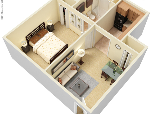 The Ayers: Beds - 1: Baths - 1: SqFt Range - 550 to 550