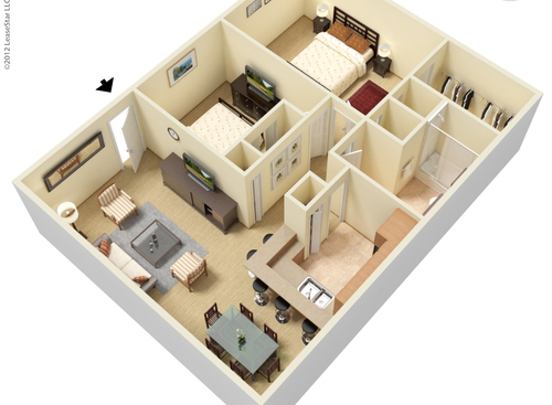 The Bonelli: Beds - 2: Baths - 1: SqFt Range - 900 to 900
