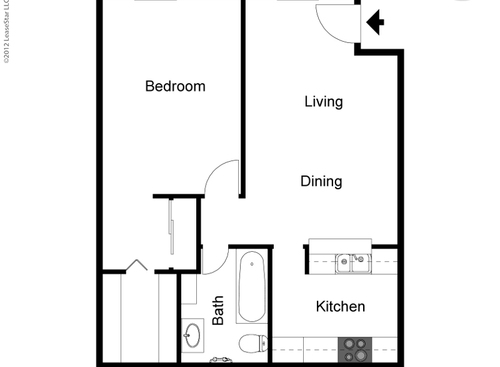 The Ayers: Beds - 1: Baths - 1: SqFt Range - 627 to 627