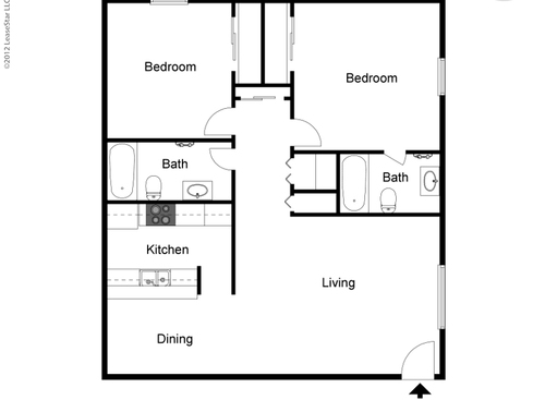 The Belmont: Beds - 2: Baths - 2: SqFt Range - 1008 to 1008