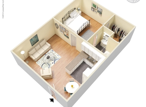The Ayers: Beds - 1: Baths - 1: SqFt Range - 630 to 630