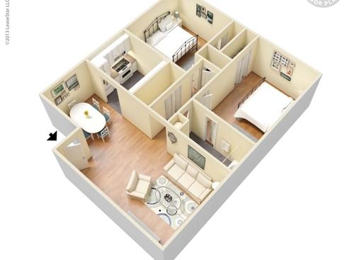 The Bonelli: Beds - 2: Baths - 1: SqFt Range - 830 to 830