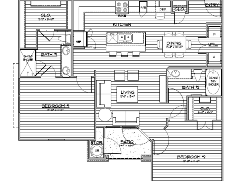 Willow: Beds - 2: Baths - 2: SqFt Range - 1110 to 1110