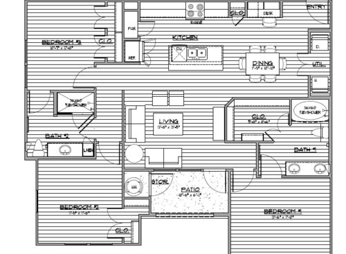 Cypress: Beds - 3: Baths - 2: SqFt Range - 1280 to 1280