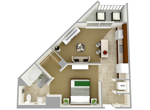 The Ambassador Studio Apartment in Virginia Beach Town Center