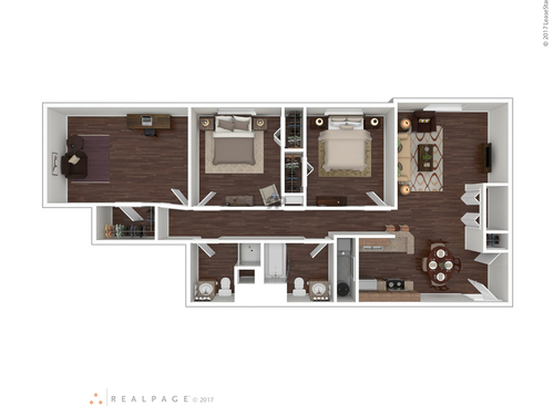 Three Bedroom Two Bath: Beds - 3: Baths - 2: SqFt Range - 1200 to 1200