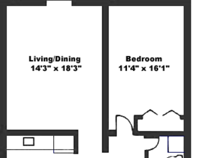 1 Bedroom 1 Bath - Balcony: Beds - 1: Baths - 1: SqFt Range - 700 to 700