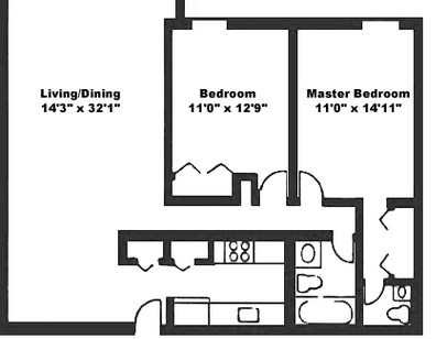 2 Bedroom 1.5 Bath - Basic: Beds - 2: Baths - 1.5: SqFt Range - 940 to 940