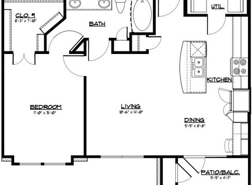 A6: Beds - 1: Baths - 1: SqFt Range - 783 to 783