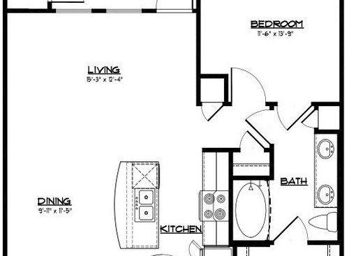 A7: Beds - 1: Baths - 1: SqFt Range - 816 to 816