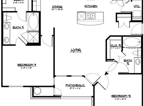 B2: Beds - 2: Baths - 2: SqFt Range - 1102 to 1102