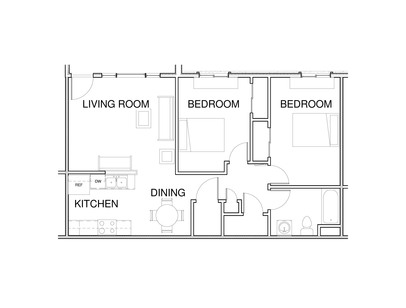 2 Bedroom: Beds - 2: Baths - 1: SqFt Range - 839 to 839