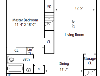 1 Bed 1 Bath Deluxe: Beds - 1: Baths - 1: SqFt Range - 775 to 775