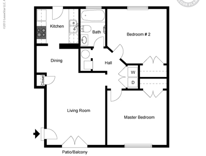 2 Bedroom: Beds - 2: Baths - 1: SqFt Range - 875 to 875