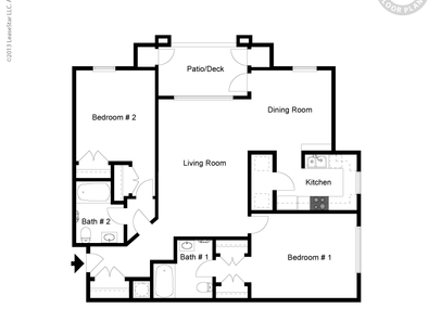2 Bedroom: Beds - 2: Baths - 2: SqFt Range - 1200 to 1200