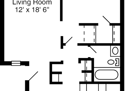 The Washington: Beds - 1: Baths - 1: SqFt Range - 870 to 870
