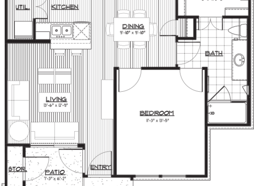 A1: Beds - 1: Baths - 1: SqFt Range - 743 to 743
