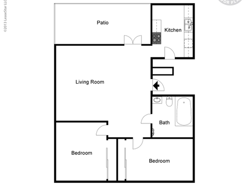 The Cumberland: Beds - 2: Baths - 1: SqFt Range - 915 to 915