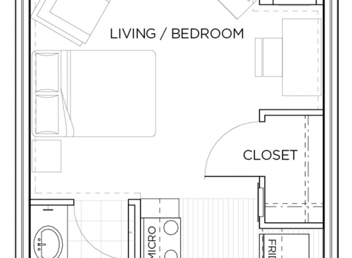 Studio I: Beds - 1: Baths - 1: SqFt Range - 338 to 338