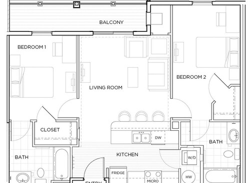 Duo I w/Balc: Beds - 2: Baths - 2: SqFt Range - 872 to 872