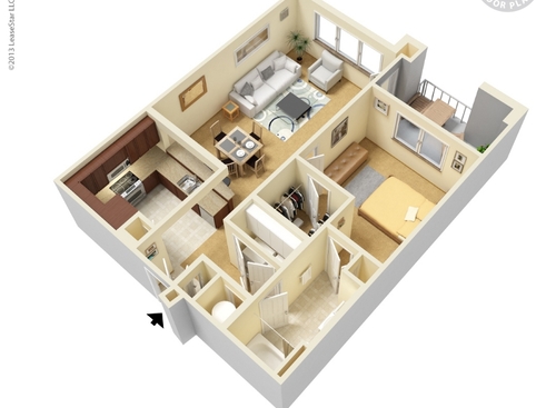 A-1: Beds - 1: Baths - 1: SqFt Range - 807 to 807