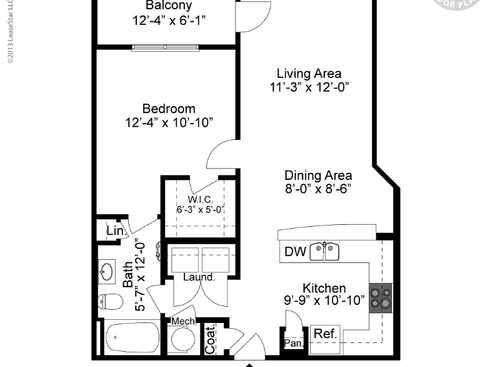 A-2: Beds - 1: Baths - 1: SqFt Range - 765 to 765