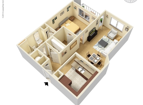 A-2: Beds - 1: Baths - 1: SqFt Range - 765 to 765