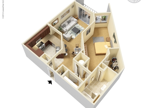 A-3: Beds - 1: Baths - 1: SqFt Range - 752 to 752
