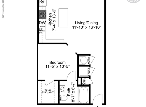 A-4: Beds - 1: Baths - 1: SqFt Range - 643 to 643