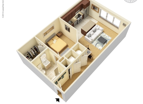 A-4: Beds - 1: Baths - 1: SqFt Range - 643 to 643