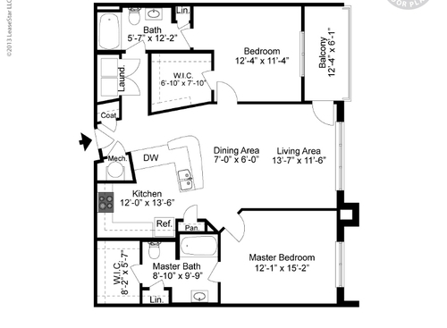 B-2: Beds - 2: Baths - 2: SqFt Range - 1207 to 1207