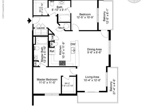 B-3B: Beds - 2: Baths - 2: SqFt Range - 1207 to 1207