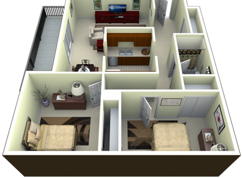 Reed: Beds - 2: Baths - 1: SqFt Range - 1100 to 1100