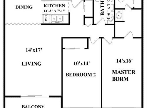 Willow: Beds - 2: Baths - 2: SqFt Range - 1050 to 1050