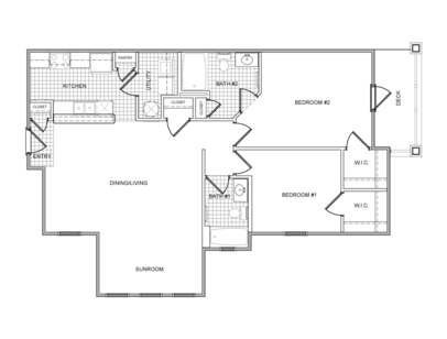 Blue Butterfly: Beds - 2: Baths - 2: SqFt Range - 1210 to 1210