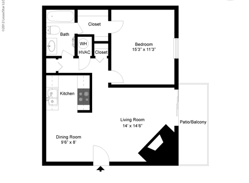 The Ayers: Beds - 1: Baths - 1: SqFt Range - 725 to 725