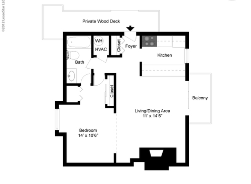 The Ashland: Beds - 1: Baths - 1: SqFt Range - 825 to 825