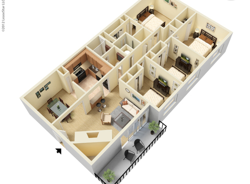 The Delphine: Beds - 4: Baths - 2: SqFt Range - 1500 to 1500