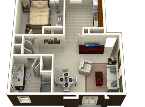 Bristol: Beds - 1: Baths - 1: SqFt Range - 700 to 700