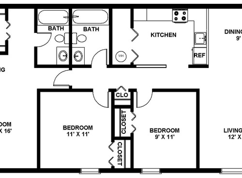 The Plantation: Beds - 3: Baths - 2: SqFt Range - 1100 to 1100