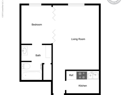 1 Bd/1 Bath/Cab.: Beds - 1: Baths - 1: SqFt Range - 523 to 523