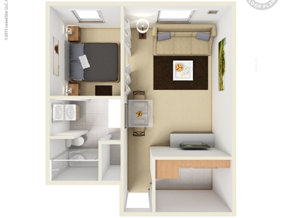 1 Bd/1 Bath/Cab.: Beds - 1: Baths - 1: SqFt Range - 523 to 523