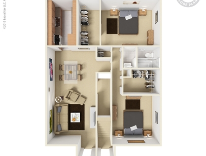 2 Bd/1 Bath/Lg.: Beds - 2: Baths - 1: SqFt Range - 1185 to 1185