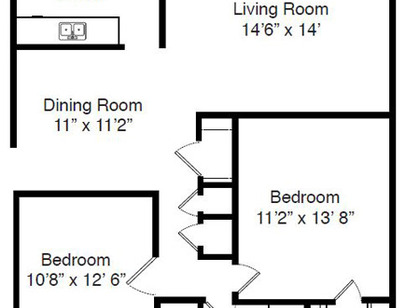 2 Bedroom 1 Bath: Beds - 2: Baths - 1: SqFt Range - 900 to 900