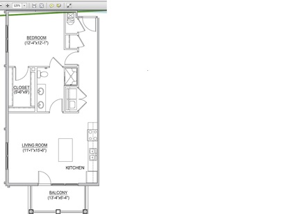A-796: Beds - 1: Baths - 1: SqFt Range - 796 to 796