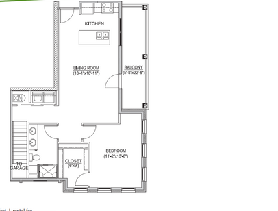 A-862: Beds - 1: Baths - 1: SqFt Range - 862 to 862